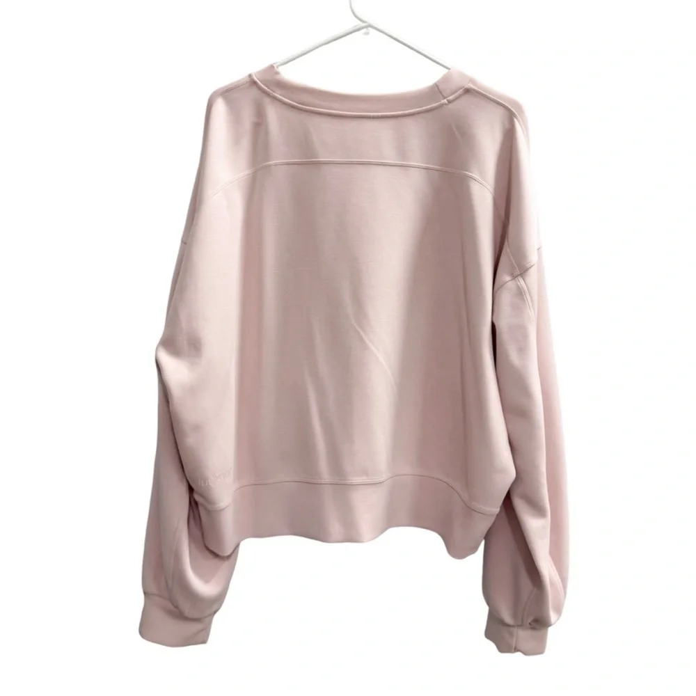 LULULEMON Perfectly Oversized Cropped Crew Softstreme Sweatshirt Pink Size 14